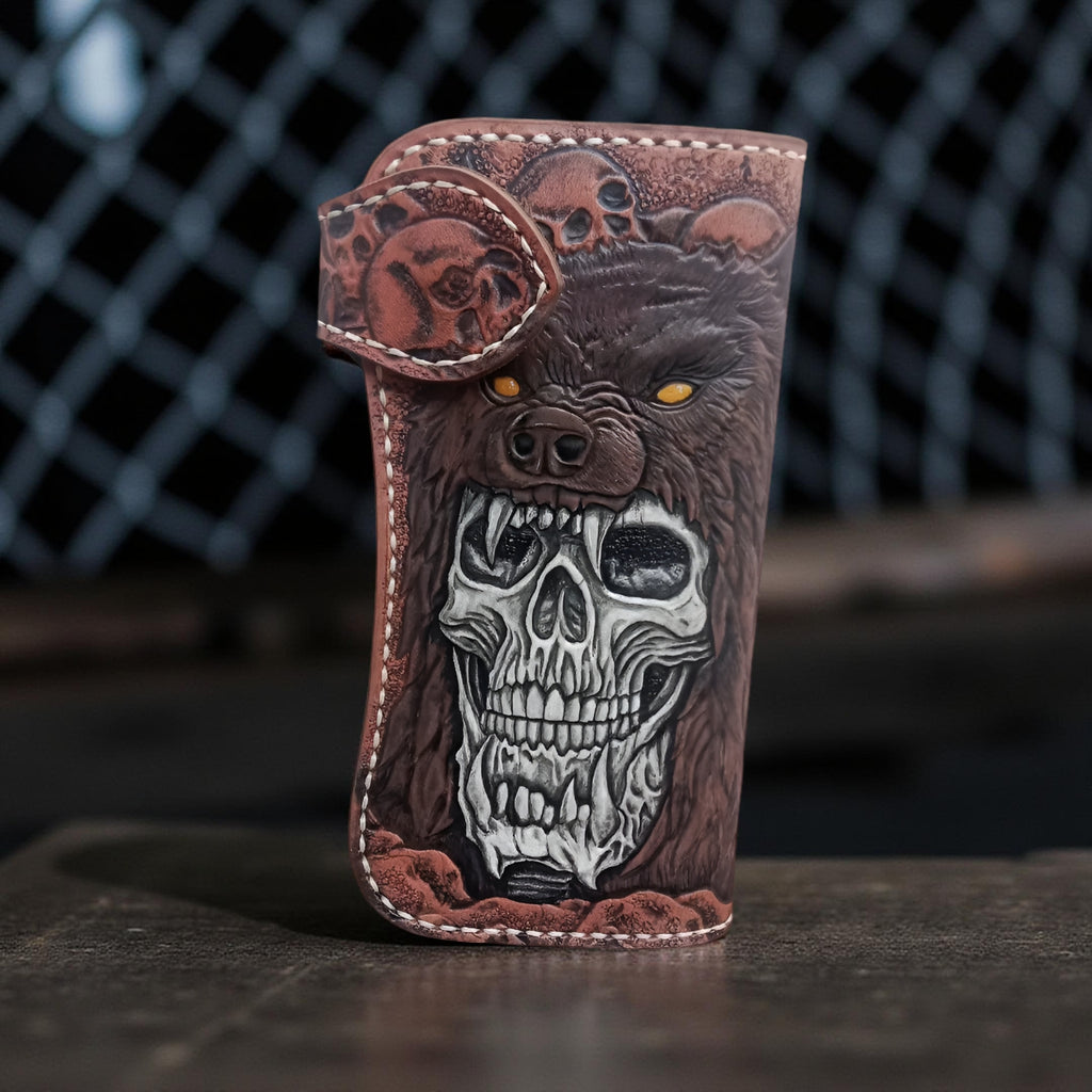 Skull Bear Biker Wallet (Made to Order ±14 Days)