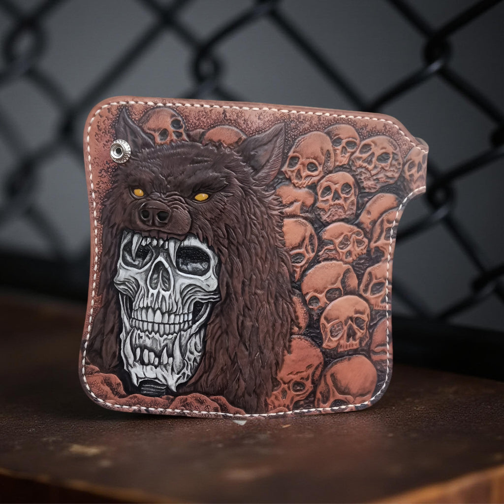 Skull Bear Biker Wallet (Made to Order ±14 Days)